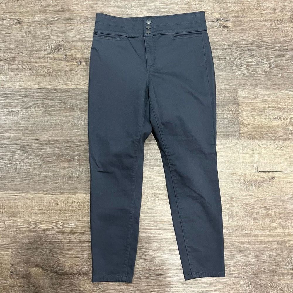 NWT Gray loft pants with silver buttons 8P